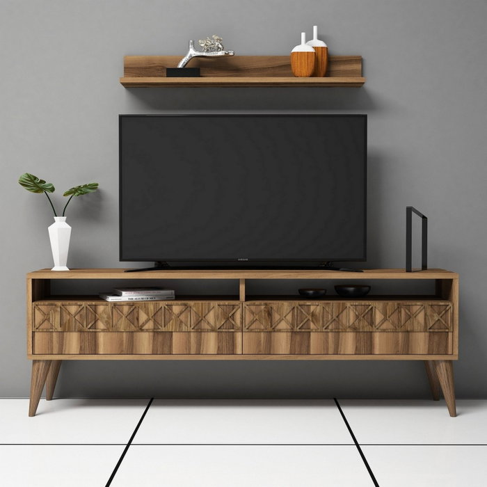 Hanah Home Mueble de TV Line - Walnut Hanah Home Mueble de TV Line - Walnut